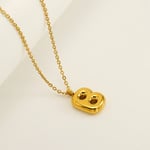 Gold color / 1 Piece Simple Series Daily Letter B Titanium Steel  Gold Color Unisex Pendant Necklaces Picture2